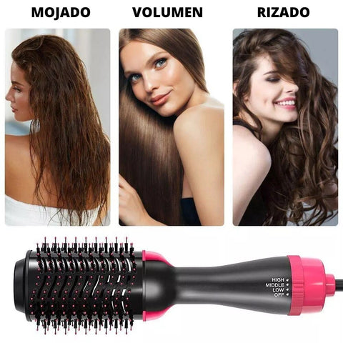 Cepillo Secador 3 en 1 Anti Frizz - Seca, Peina, Alisa