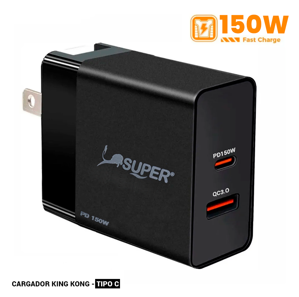 CARGA RÁPIDA Y POTENTE 150W – TIPO C